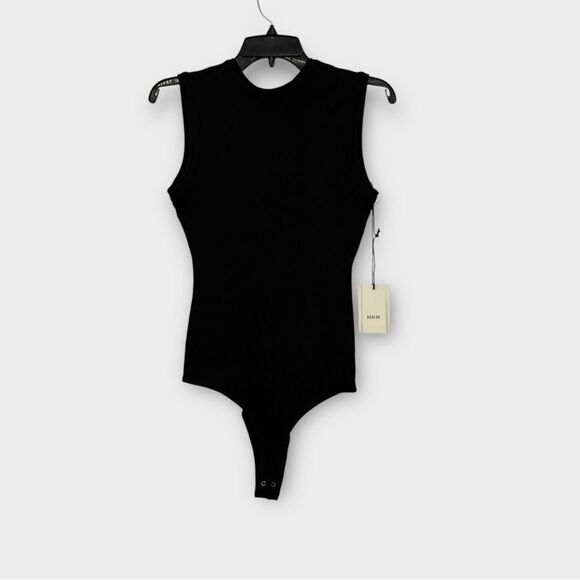 Agolde Sutton V-Back Bodysuit in Black Women’s Size L NWT - Picture 4 of 11